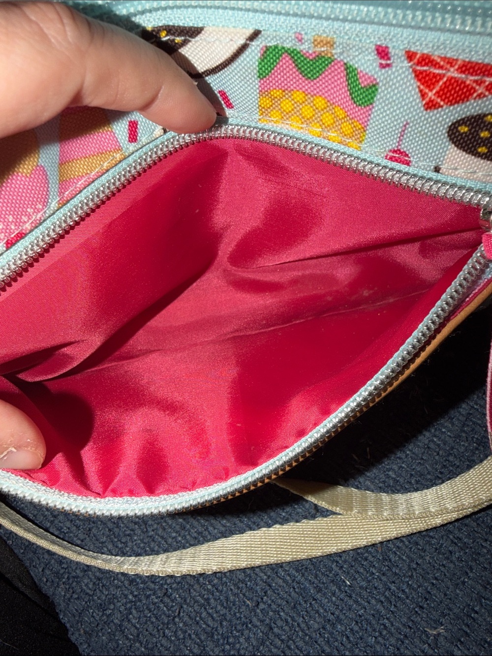 Lily Bloom Ice Cream Print Bag with Tan Trim and Pink Accents - Picture 4 of 8